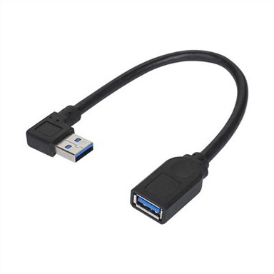 角度付き USB 3.0 AM から AF ケーブル