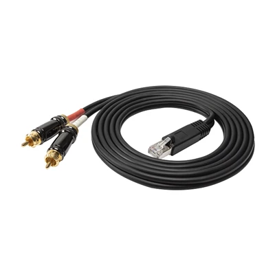 RJ45 オス - 2 X RCA ステレオ オーディオ ケーブル