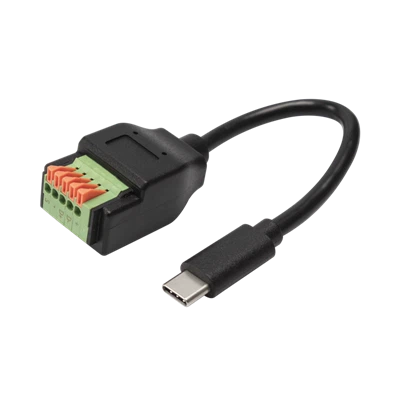 プッシュボタン付き5ピンターミナルブロックケーブルへのUSB Cオス